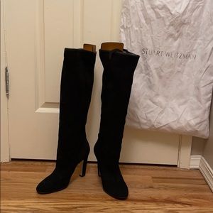 STUART WEITZMAN- Suede Slouchy Knee High Boots